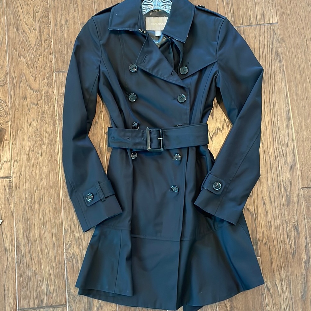 Banana Republic Black Trenchcoat Blazer Preppy office black tailored trenchcoat